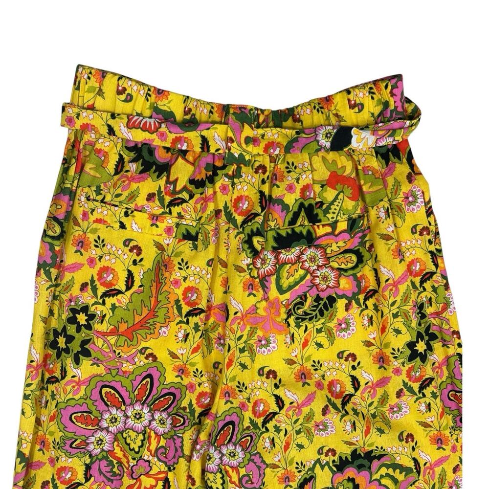 NWT Gibson & Latimer Pull On Casual Wide Leg Pants Linen Blend Floral Belt Sz S - Picture 6 of 15